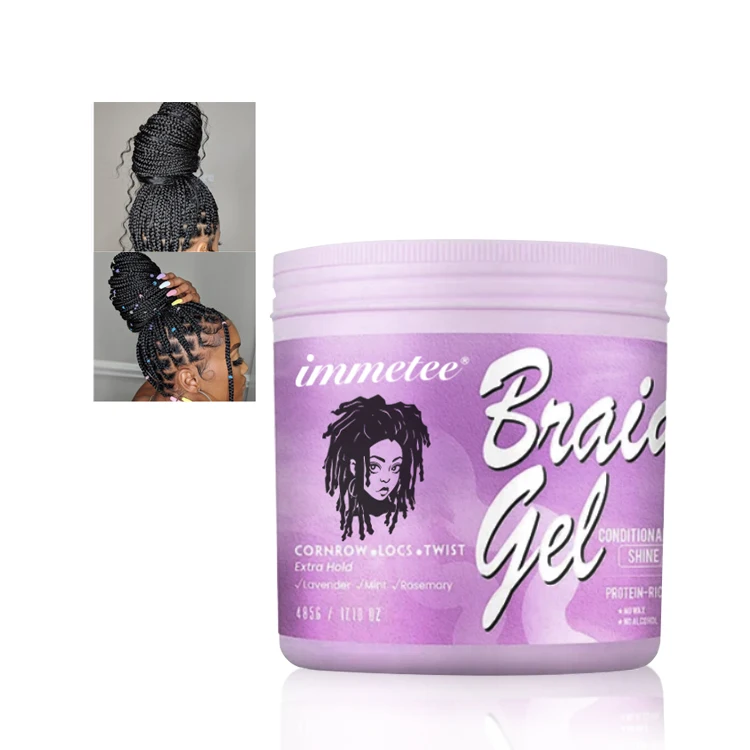 Braiding Gel Extra Hold Custom Loc N Twist Gel Organic Smooths Anti Frizz Hair Molding Braid Gel