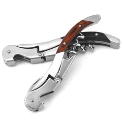 Easy Portable Wine Bottle Opener Mini Stainless Steel Cork Screw Bottle Corkscrew Double Hinged Outdoor Keychain Wine Opener