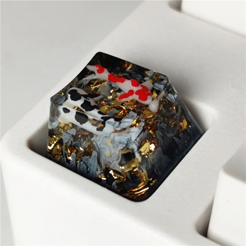1PC Koi Resin Keycaps For Cherry Mx Switch Mechanical Gaming Keyboard Keycaps Replace Handmade Keycaps