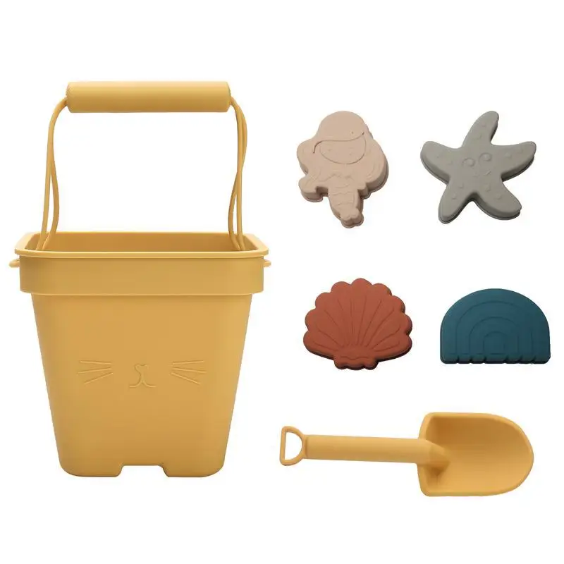 2024 New 6-Piece Silicone Beach Sand Toys For Toddlers