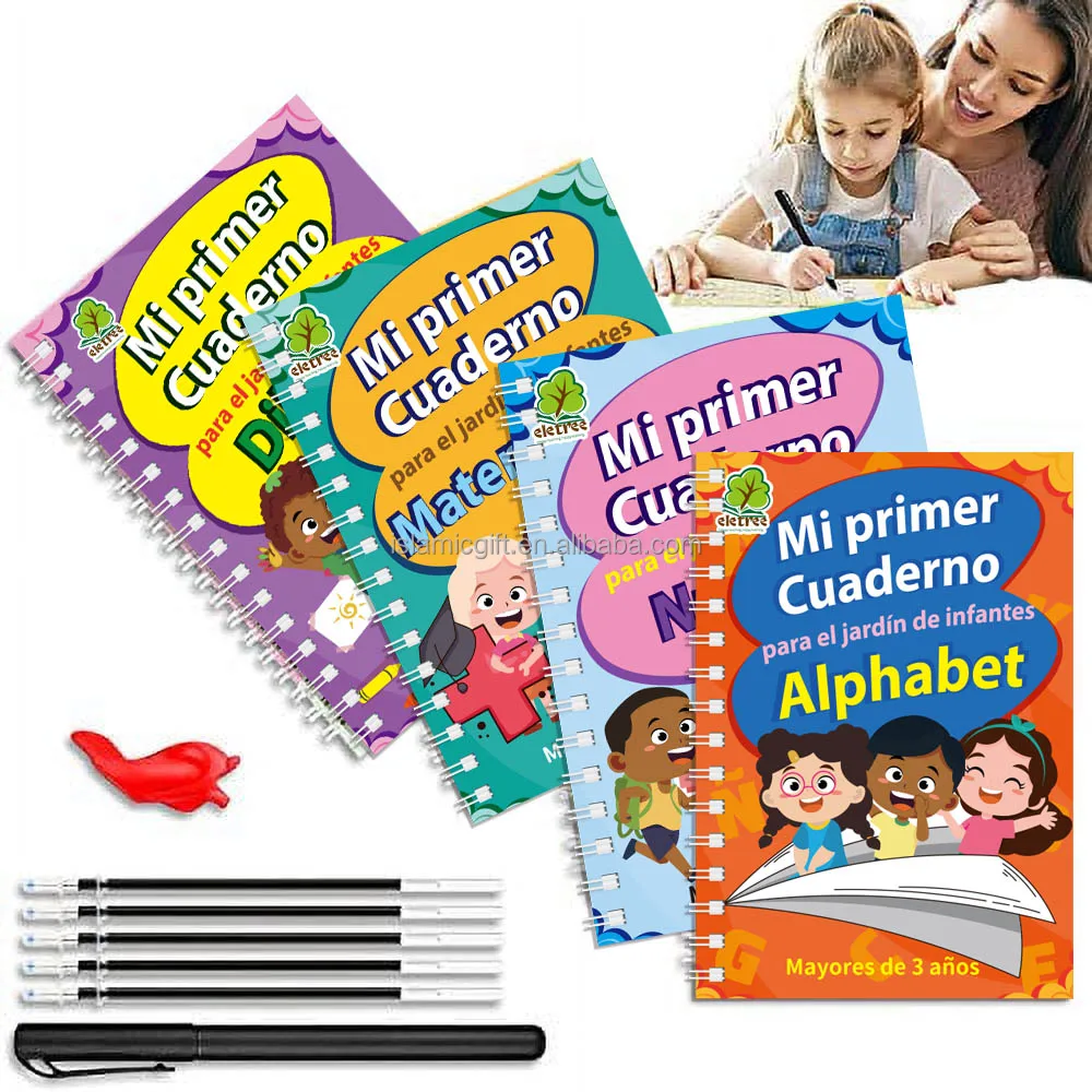 Toddler Educational Magical Tracing Workbook Set Reusable Work Books For Children