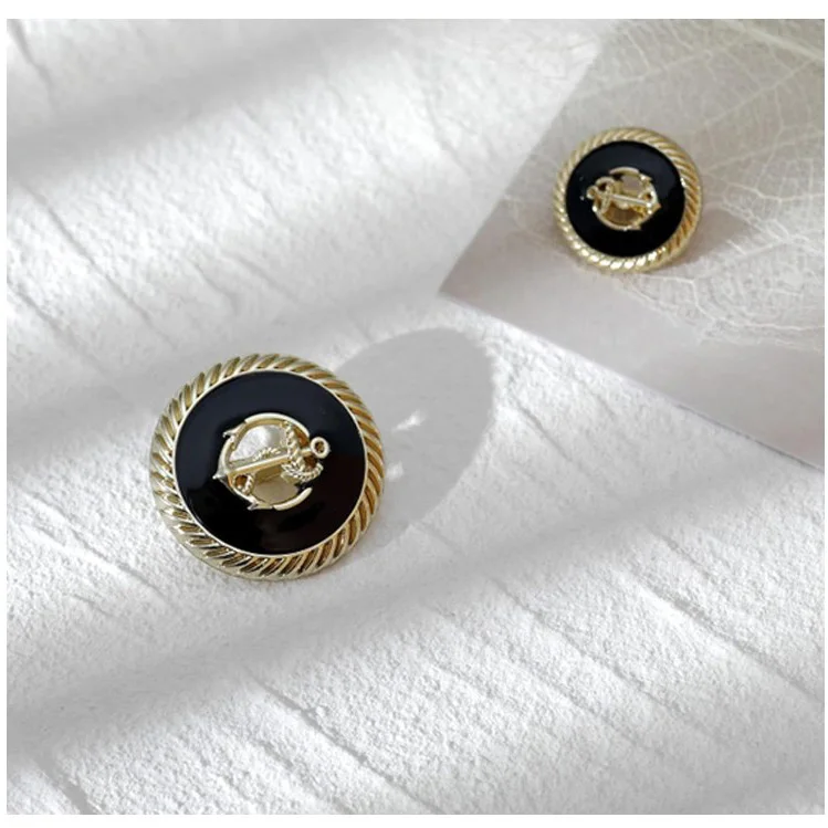 Elegant Dirndl Buttons Gold Black for Sewing Metal Golden Costume Nightdress Button Coat Copper Alloy Blazer Decorative Buttons