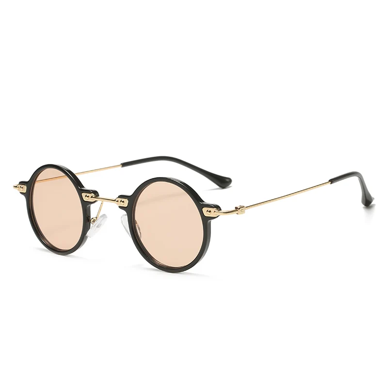 9338 Sround beautiful  anti blue light glasses metal  square  woman  colourful sunglasses