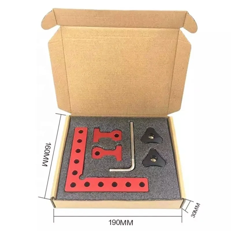 Aluminum Square Right Angle 90 Degrees L-shaped Ruler Auxiliary Fixture Positioning Panel Fixing Clip Woodworking Tool