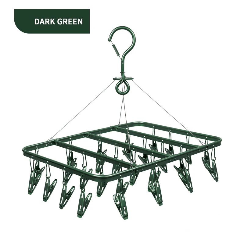 Guangzhou stainless steel lingerie laundry hanger for socks 28 clips