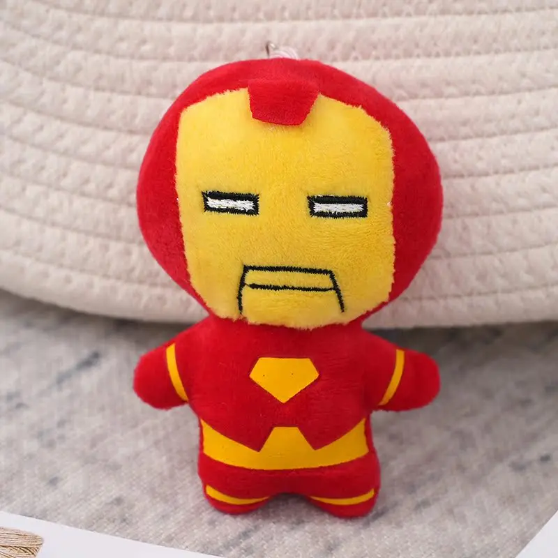 Wholesale Price Cartoon Super Hero Plush Toy KeyChains SpiderMan Captain Plush Claw Machine Toy For Kids Gift