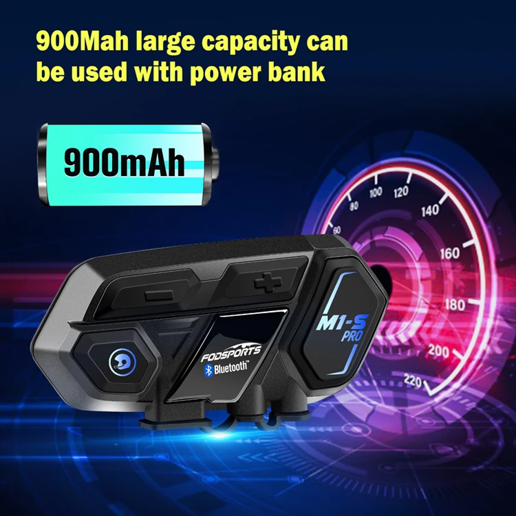 2 units Fodsports M1-S Intercomunicador Moto Motorcycle Intercom For Helmet