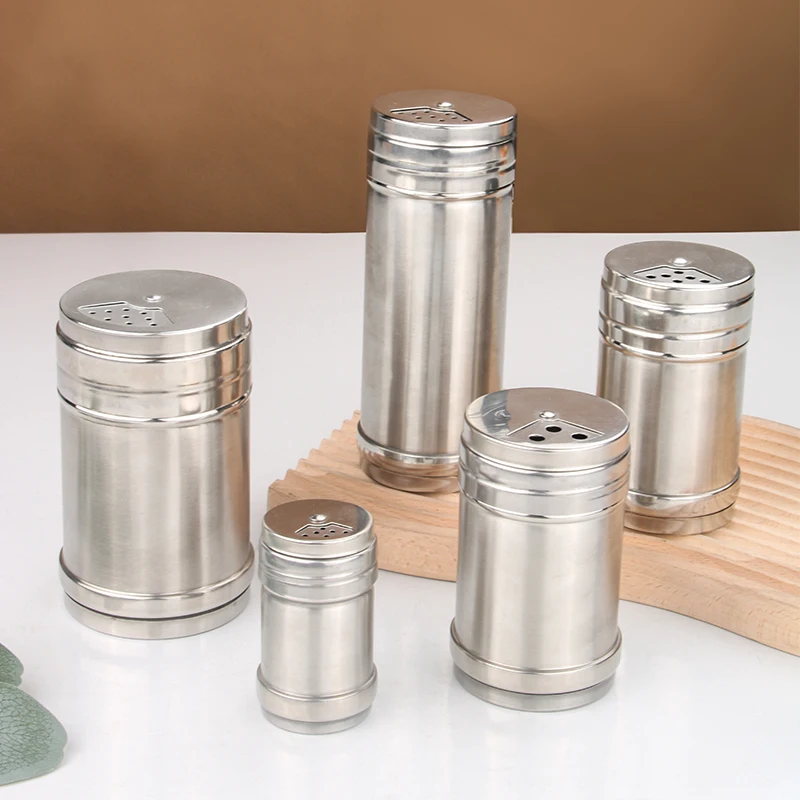 Convenient Design Kitchen Metal Pepper Can Stainless Seel Spice Jar