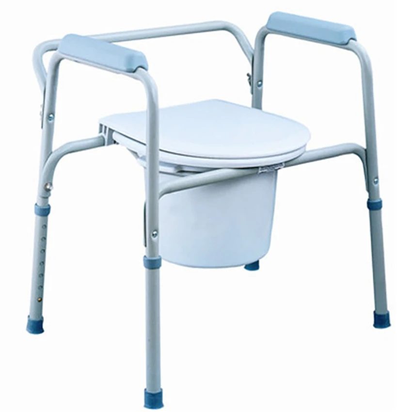 Factory direct sales shower chair for the elderly, mobile commode chair, folding commode chair with wheels