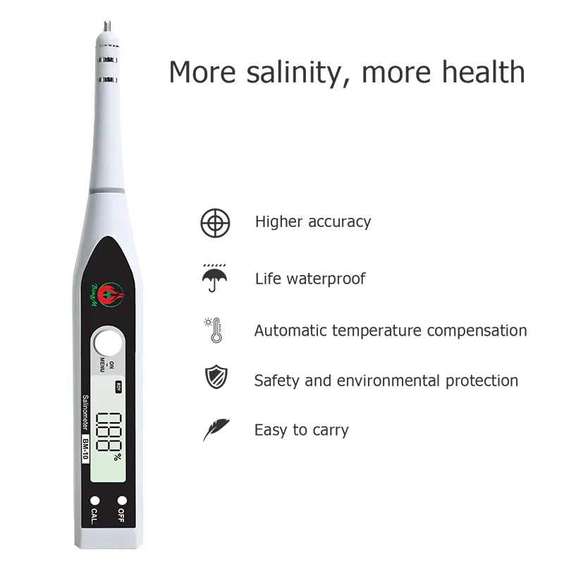 High precision salinity meter 0.01%-5%/10%/26%  food Seawater salinity tester Salinity percentage detector