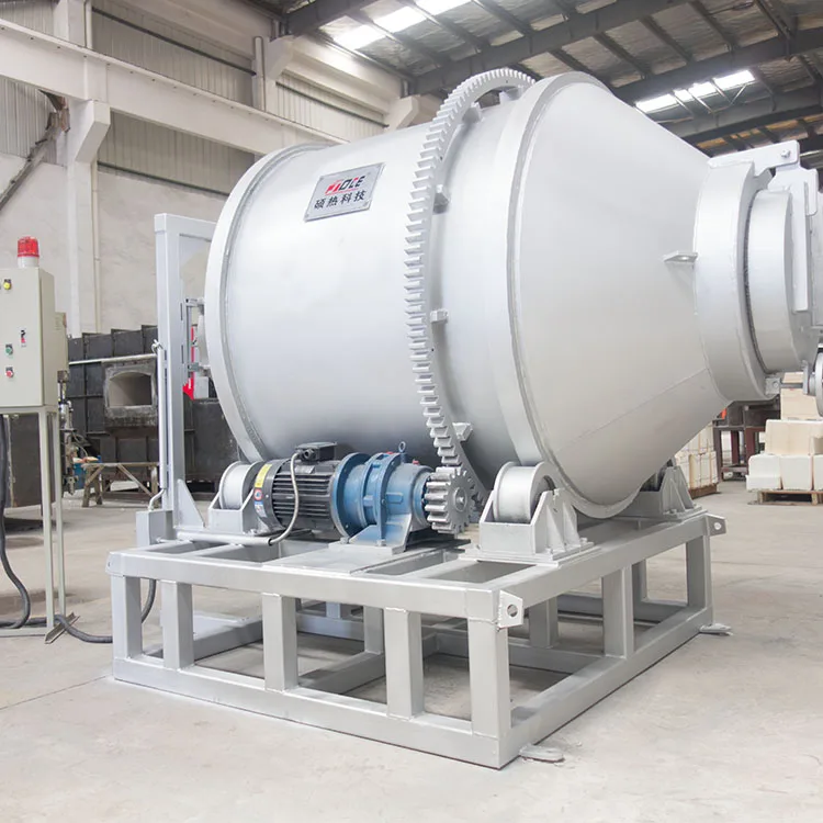 tilting rotary furnace aluminium melting furnace gas fired horno industrial gas