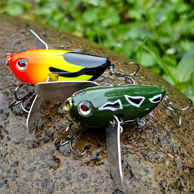 Wholesale 60mm 12.5g fishing Topwater Popper crankbait Freshwater Bass Lure Insect Cicada Hard Plastic crank bait