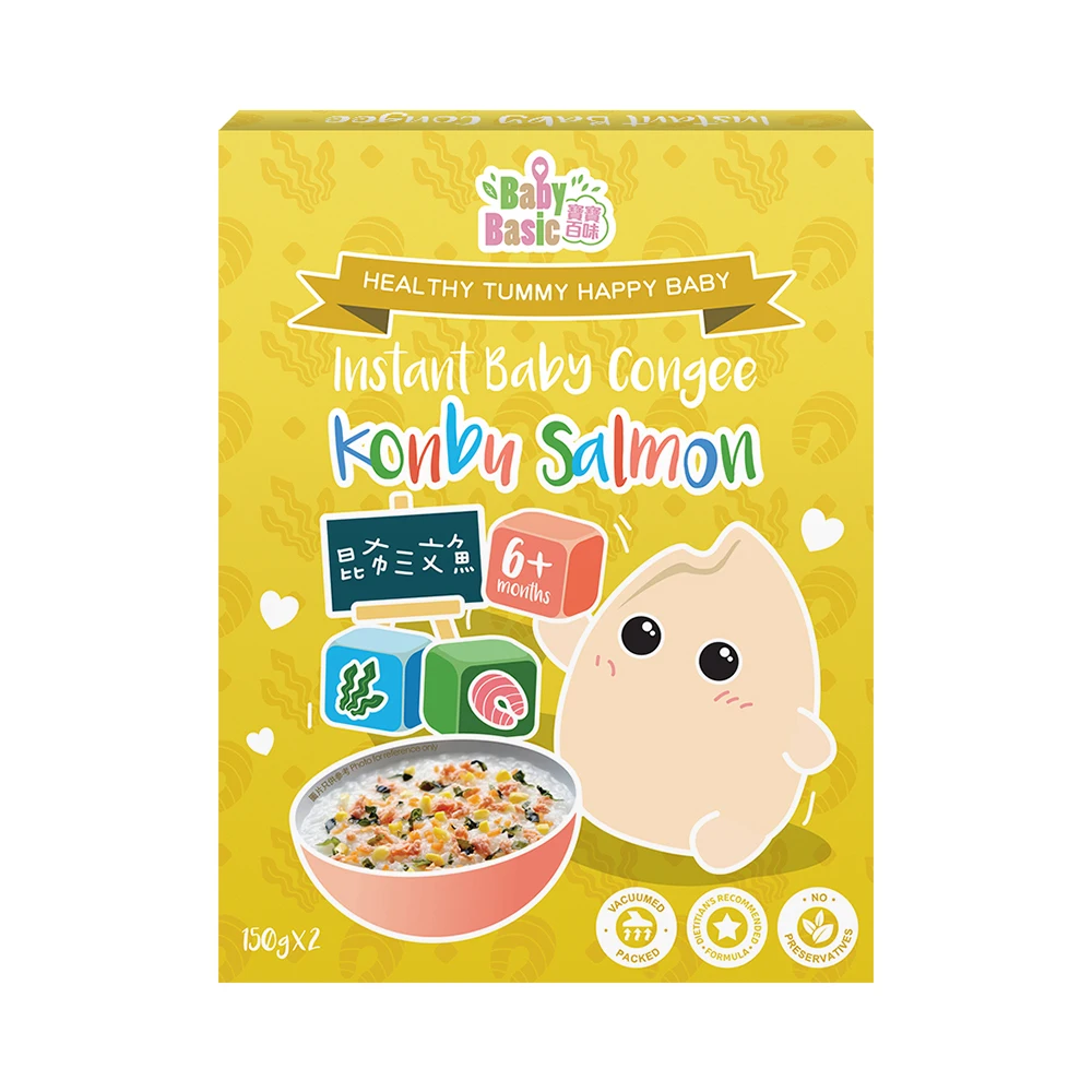 Baby Basic удобный отварной конбу и лосось тайваньский 6 м + BLW еда на ходу легкое приготовление жевание розничное использование готовое