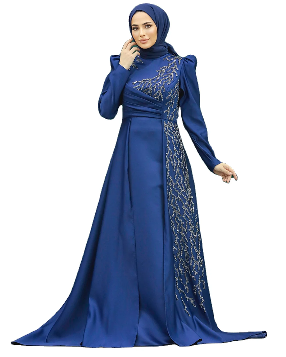 Custom New Designs Wholesale Dubai Modest Muslim Fashion Elegant Ruffle Maxi Dress Chiffon Dress Abaya for Muslim Women Abaya