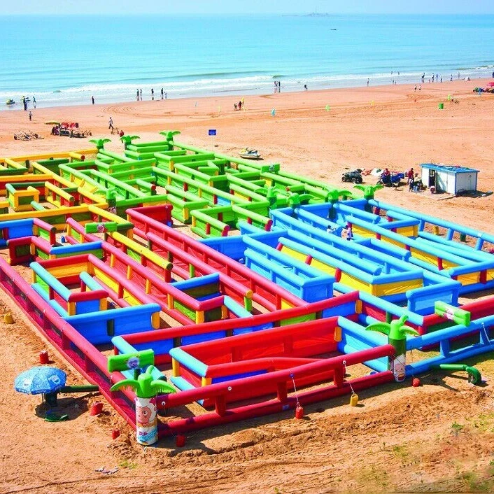 Kids Adult Outdoor Laser Tag Sports Arena Inflatable Laser Maze / Maze Castle Inflatable Maze Haunted For Sale