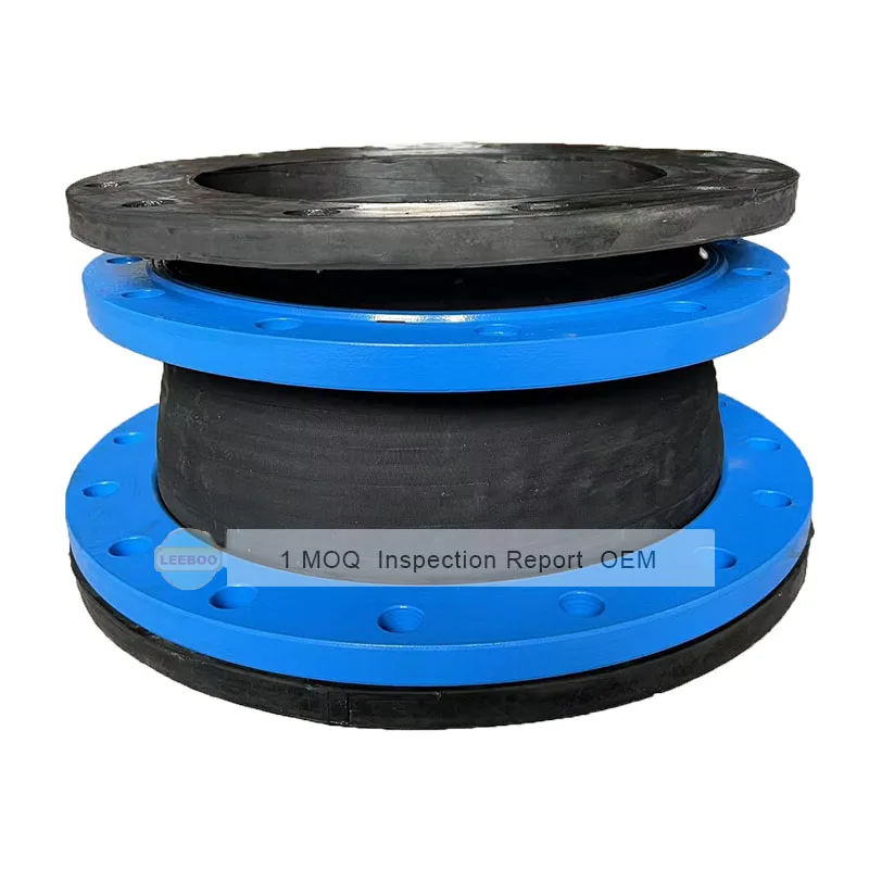 Leeboo Custom Single sphere flange type flexible rubber soft expansion joint coupling with flanges
