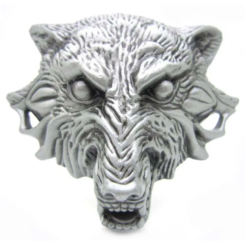 Direct Factory Custom 3D Antique silver Metal Wolf Belt Buckle For Men