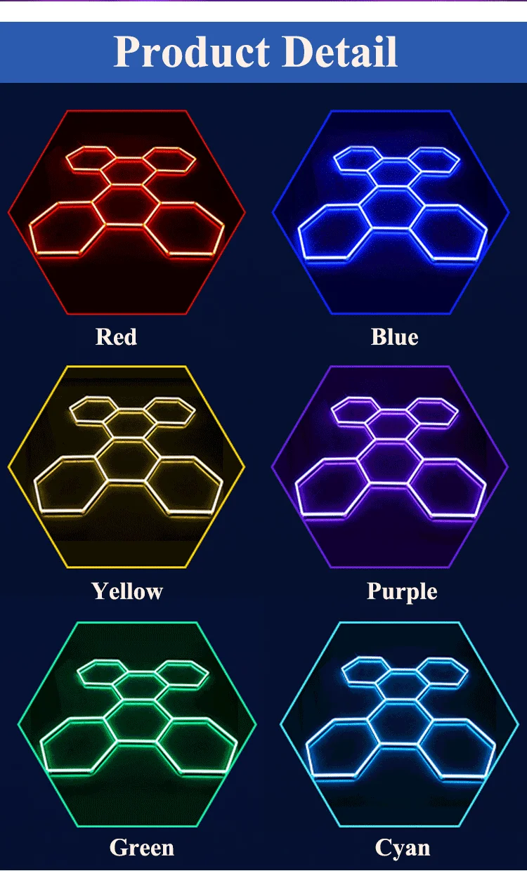 Wholesale Custom Safety Remote Control Hexagon Lighting Rgb Led Work Light 12V