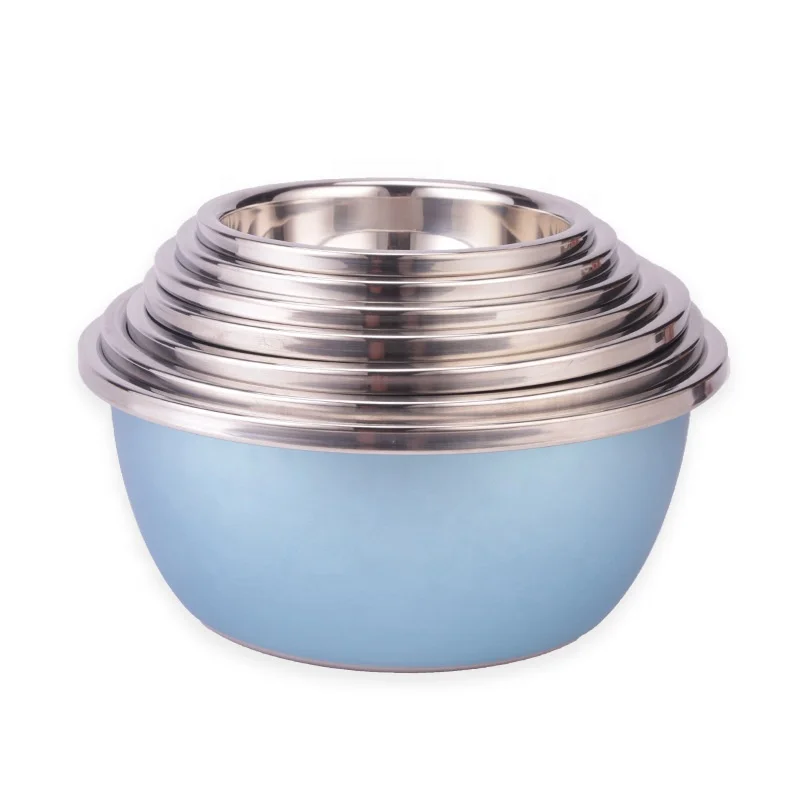 Kitchen Accessories Color Coating Soup Bowl Basin Stainless Steel Mixing Bowl Set knorr Salad Dressing
