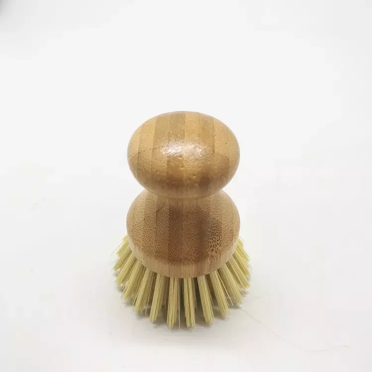 eco friendly kitchen bamboo cleaning brush wood plant short handle round dish pot scrubber