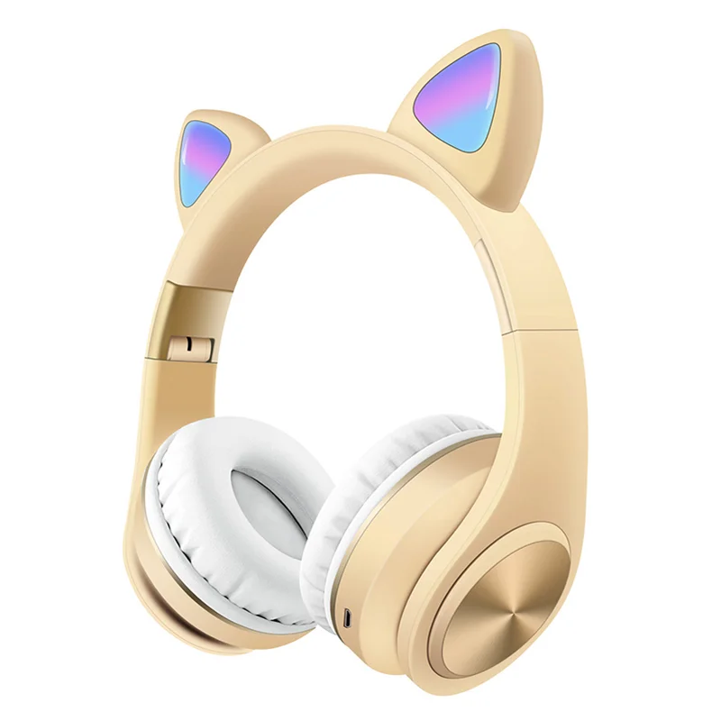 
M1 Cute Cat Ears LED Flashing Hot Selling Earphone Wireless Headphones blue tooth Over Ear Headset Stereo Girls Kids 