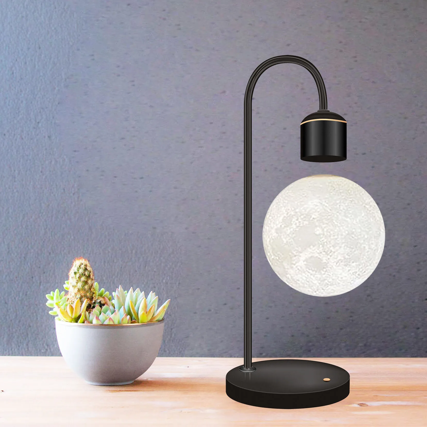 Custom 3d printing float night flying mapting globe ball 6 inch illuminated different colors Floating Levitating Moon Lamp