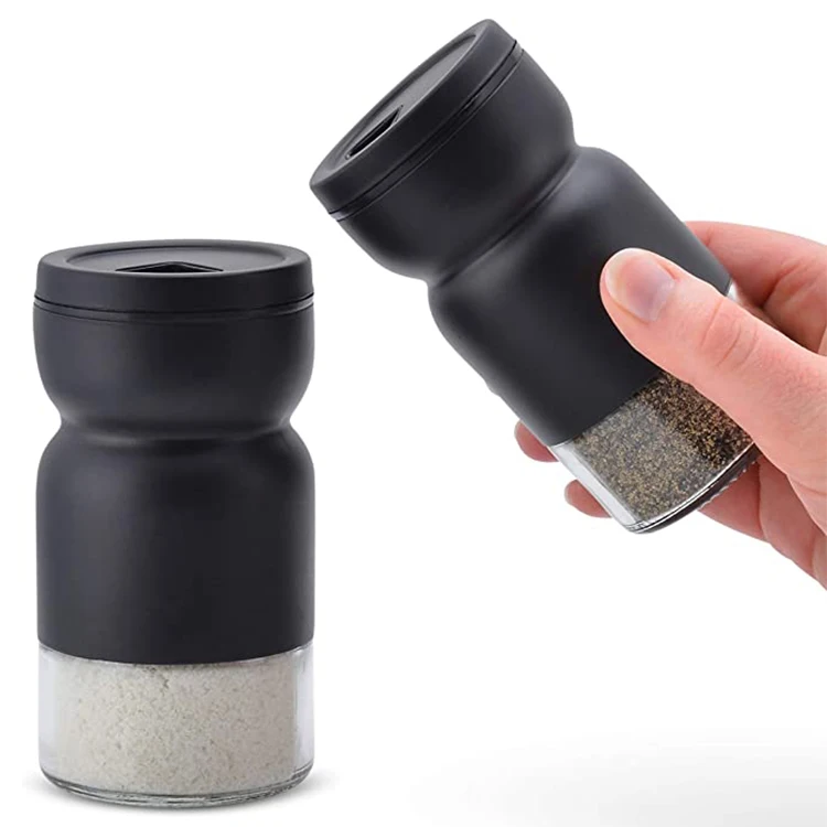 Glass Salt and Pepper Shakers Set with Adjustable Pour Holes Stainless Steel Salt Shaker and Pepper Sugar Shaker