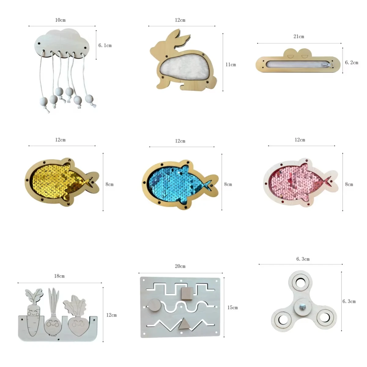 Various Design Busy Board Parts for Toddler, Wooden Montessori Activity Parts Busy Board Details, Sensory Busy Board Accessories