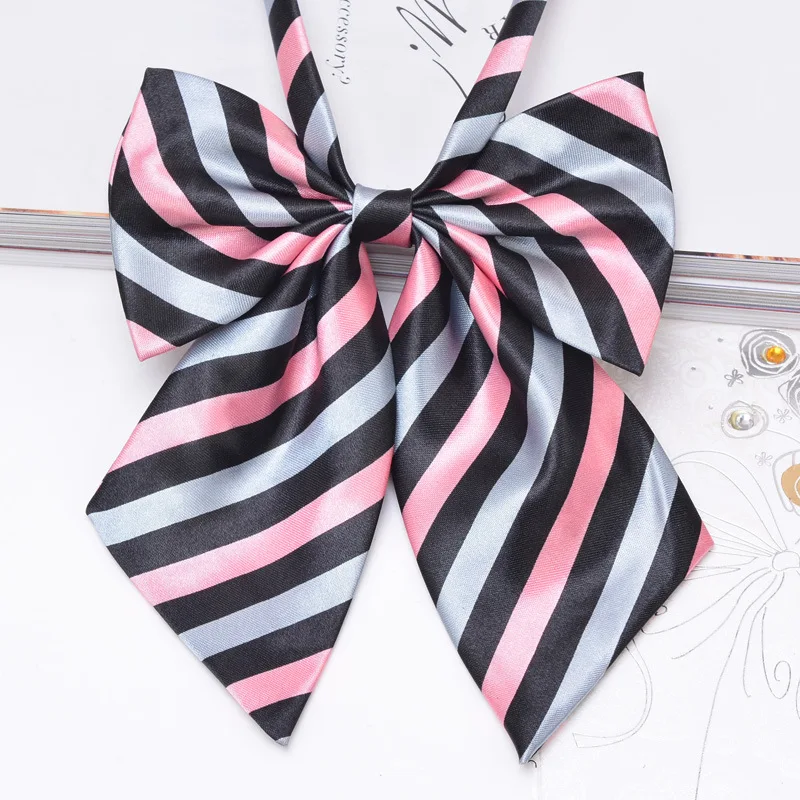 Wholesale Handmade Custom Bow Tie High Quality 100% Polyester Five Colors Tape Women Tie Set Bow Tie