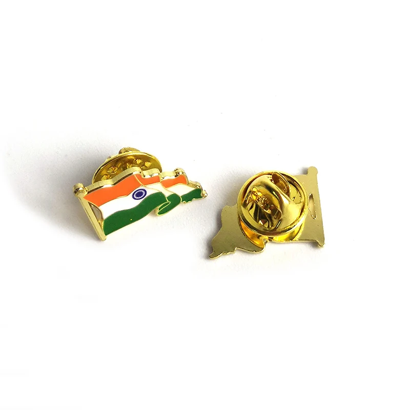 India waving flag lapel pin, good quality enamel epoxy mens suits brooch pin
