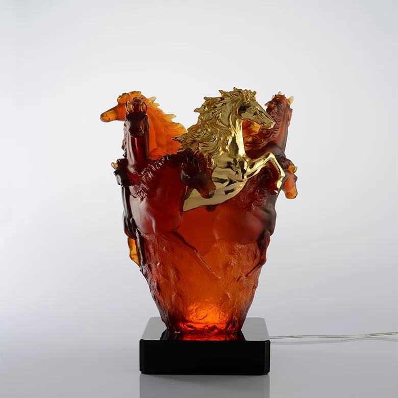 Modern Luxury gold vases big vase amber Color LIULI crystal Glass Vase for home decor