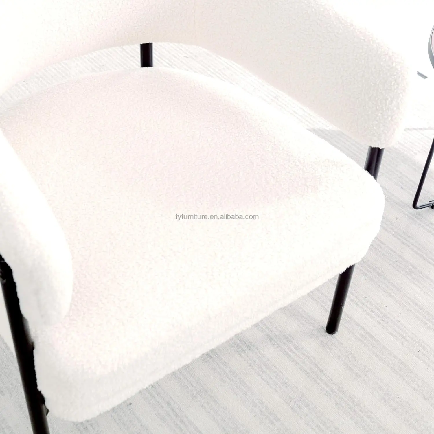 Industrial Price Modern Italian Nordic Design Teddy Wool Dining Chairs for Living Room