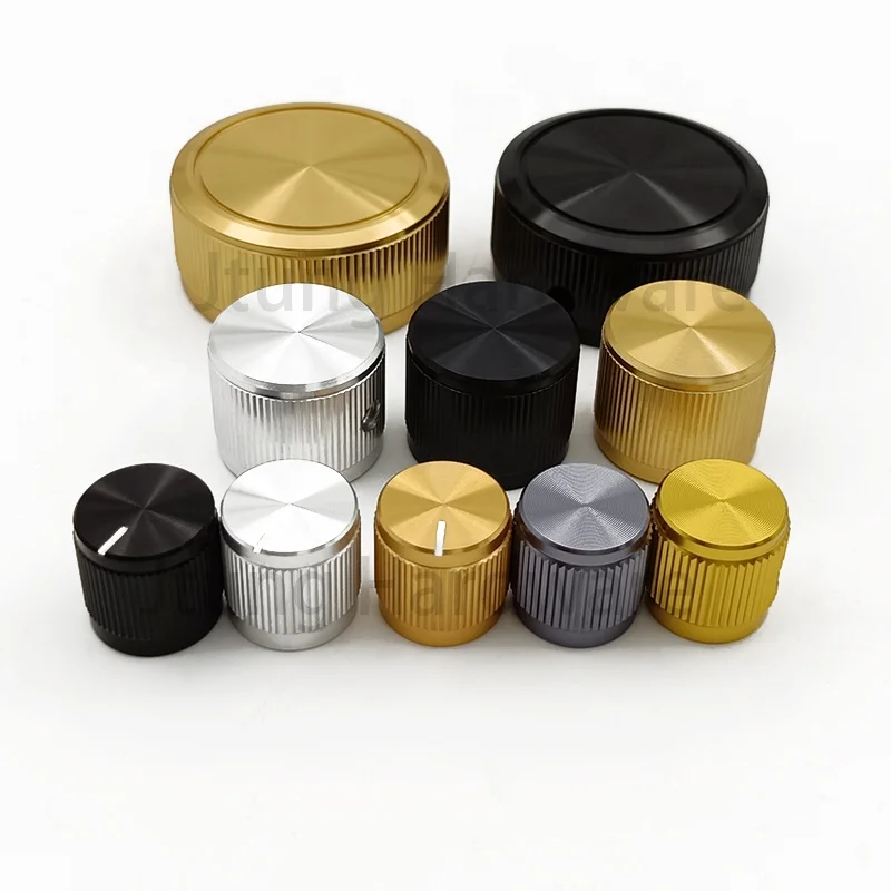 High Quality Metal Aluminum Encoder Switch Volume Control Knob fit for Spline Teeth D Shaft