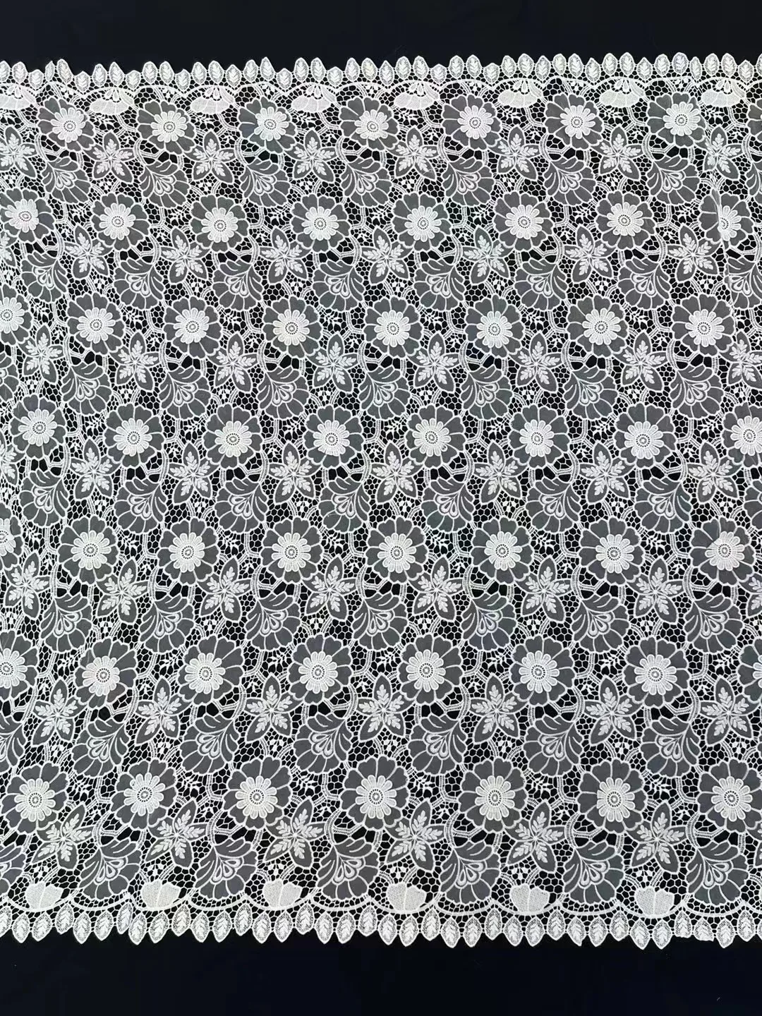 New 100% polyester embroidery 3D flower lace Latest guipure lace fabric