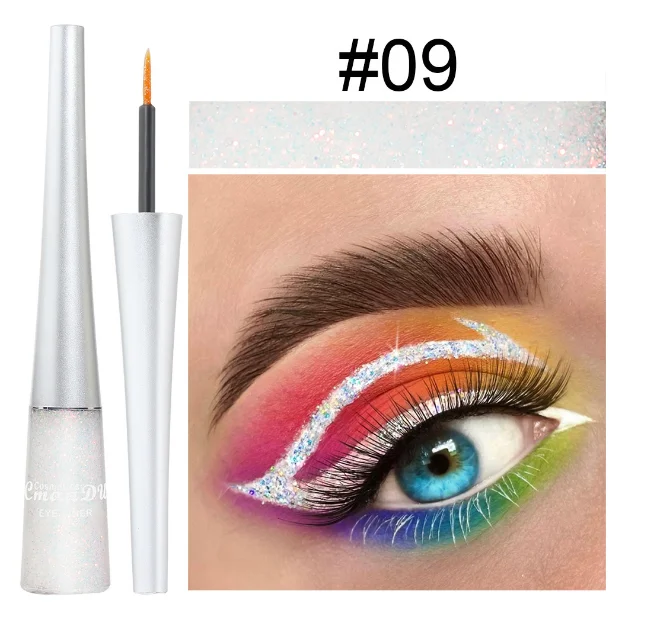 Водостойкая жидкая подводка для глаз, гладкие красочные блестящие подводки