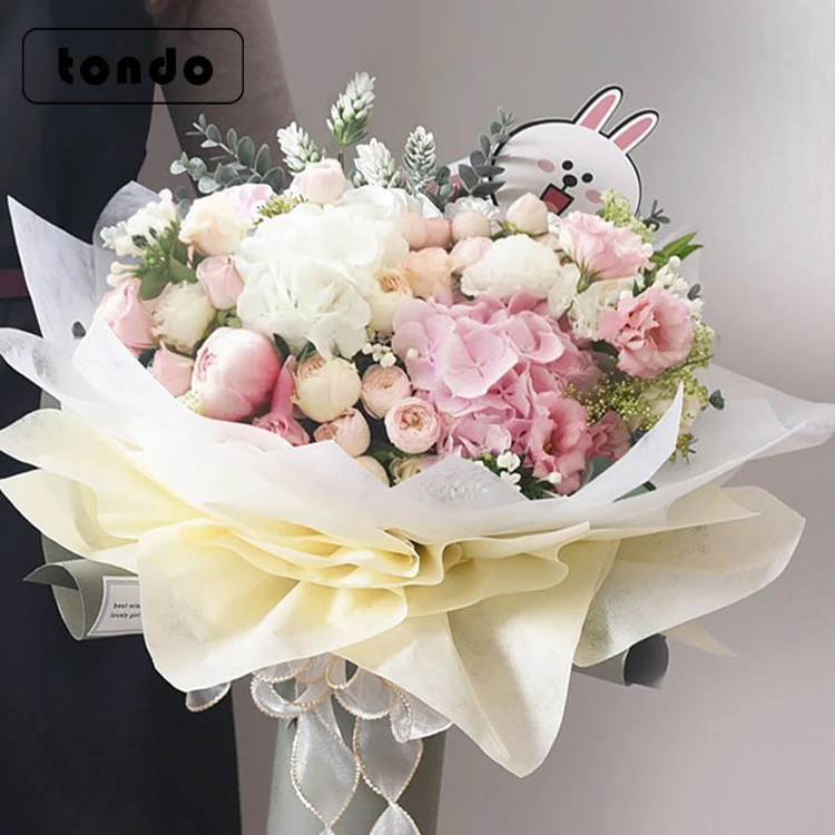 decoration fresh cut flowers packing solid-colored wrapping paper roll for flower supply