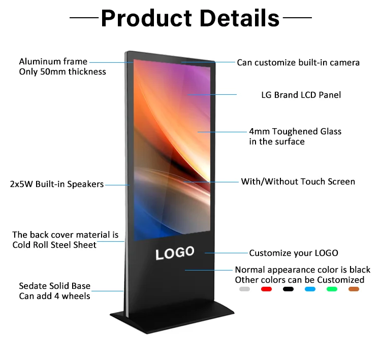 Напольная подставка Digital Signage и дисплеи Android WIFI IPS сенсорный экран киоск Крытый FHD LCD Smart рекламный дисплей плееры