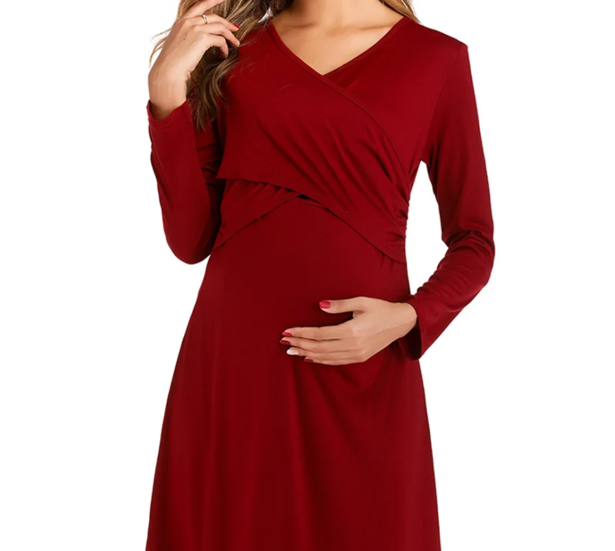 High Quality Summer Maternity Clothes Breathable Short Sleeve Elegant Pregnant Women Clothing Dresses