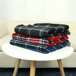 The manufacturer directly supplies new fashion, warm, high-quality and best-selling double-sided knitted scarves, plaid scarves