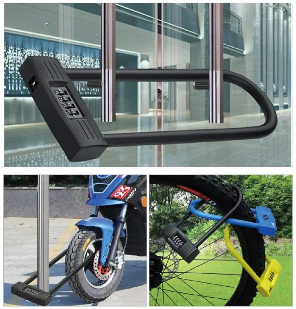New Image Bike 4 Digit Security Coded  Anti Theft U-share Lock For Electric Bicycle Bike Accessories