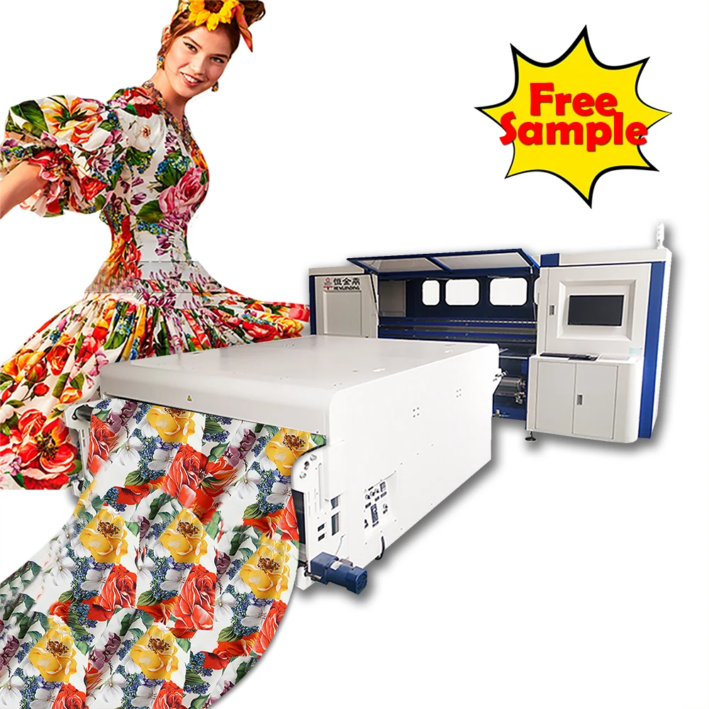 24 G6 heads Belt type industrial  digital textile printing machine pigment disperse acid reactive printer