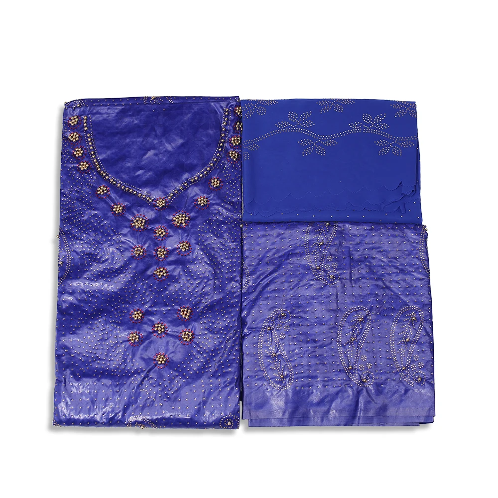 H & D Basin Riche Fashion Bazin Brode Fabric Sewing African Materials Beaded Tissu Broderie Dubai Bridal Lace Chiffon 3+2+2 yard