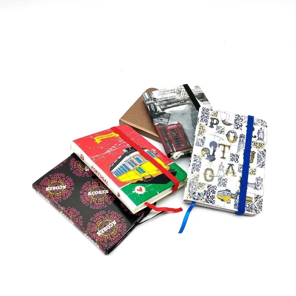 
Eco friendly custom paper cover blank pocket notebook with elastic belt 