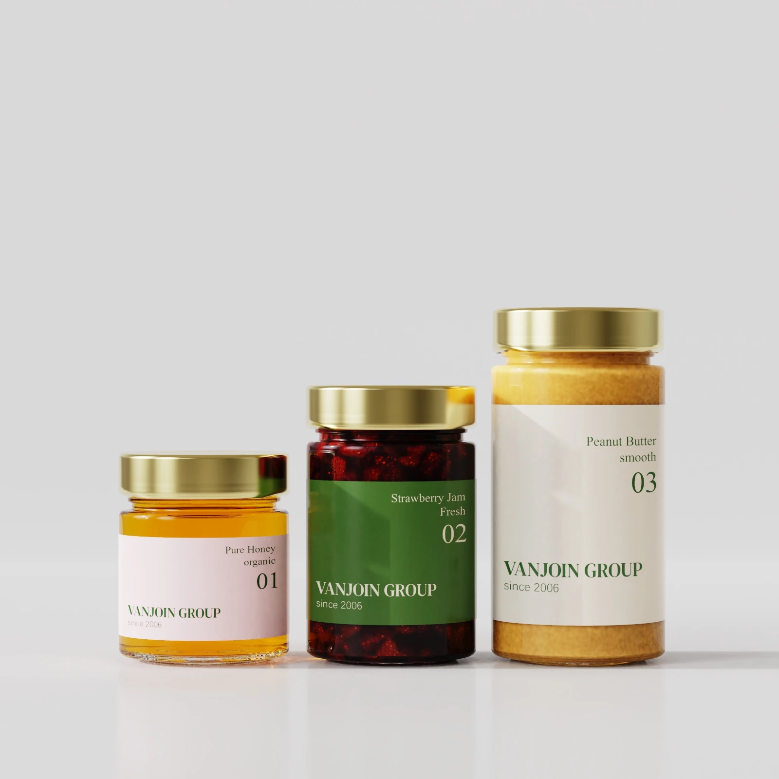 Hot Sale New Design Empty Jam Sauce Container Clear 106/ 212/314ml Honey Nuts Round Shape Glass Jar with Deep Screw Metal Lid