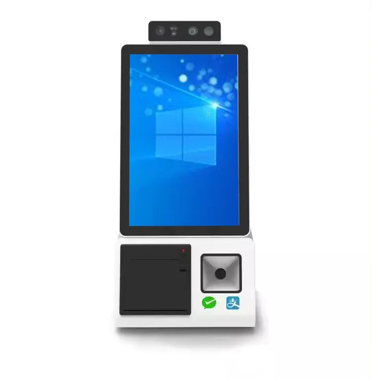 10.1Inch Self Payment Kiosk Hot Desktop All in One Payment dual touch screen pos android pos system with built in 80mm printer