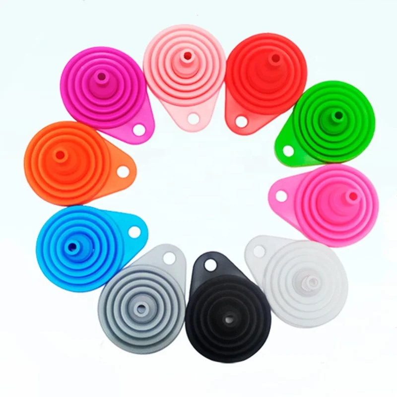 Silicone Collapsible Funnel Different Sizes Kitchen Folding Funnels for Filling Bottles