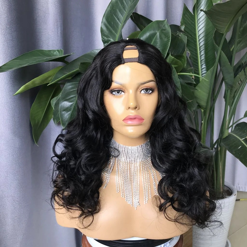 
Парики из натуральных волос U-образной формы, свободные волнистые передние парики для черных бразильских женщин, с натуральными волосами, швейцарские длинные средние шапочки 