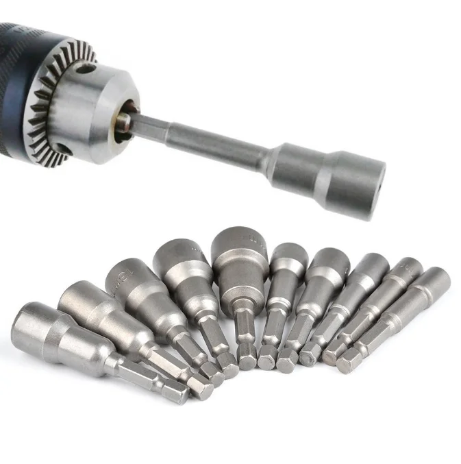 Inner and outer hexagonal wind screwdriver socket head extended electric drill screw machine wrench screwdriver head