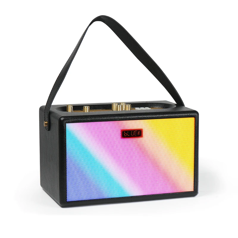 Portable Carry Handle Led Light Live Streaming Speaker Live Broadcasting Room Wireless Bluetooth Singing Karaoke Speaker
