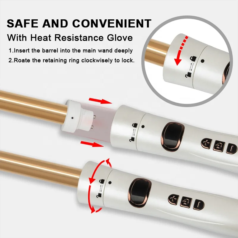 Fast Heating New Professional Label Ceramic Ionic Automatic Led Display Hair Curler  5 in 1  Marcel curling irons